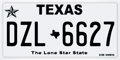 TX license plate DZL6627