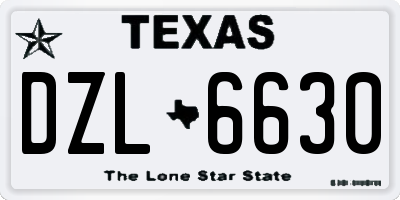 TX license plate DZL6630