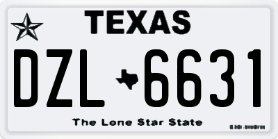 TX license plate DZL6631