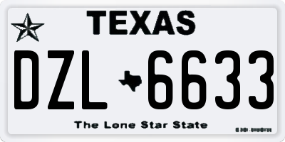 TX license plate DZL6633
