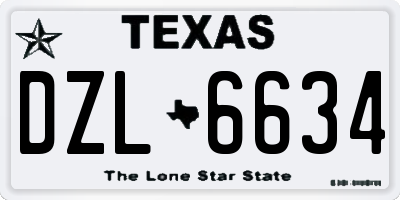 TX license plate DZL6634