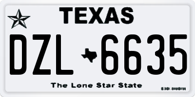TX license plate DZL6635