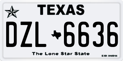 TX license plate DZL6636