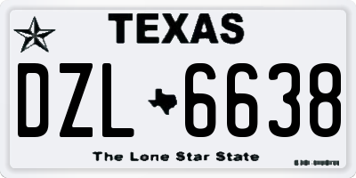 TX license plate DZL6638