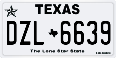 TX license plate DZL6639