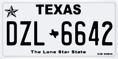 TX license plate DZL6642