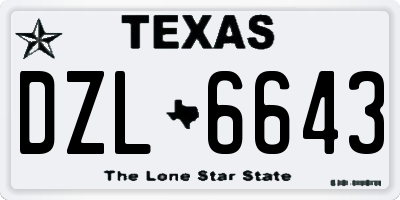 TX license plate DZL6643