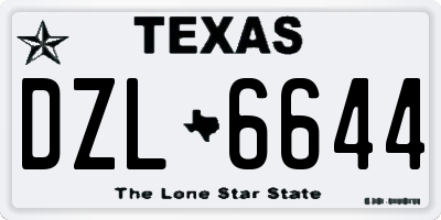 TX license plate DZL6644