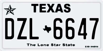 TX license plate DZL6647