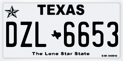 TX license plate DZL6653
