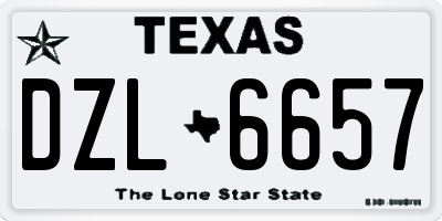 TX license plate DZL6657