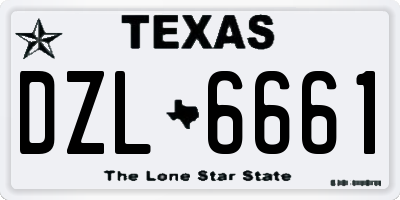 TX license plate DZL6661