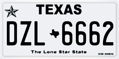 TX license plate DZL6662
