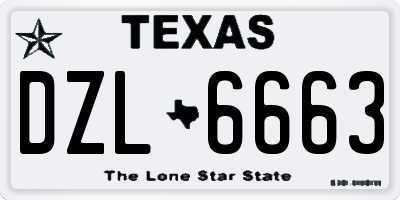 TX license plate DZL6663