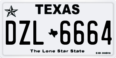 TX license plate DZL6664