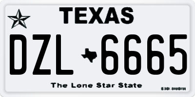 TX license plate DZL6665