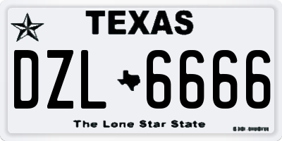 TX license plate DZL6666