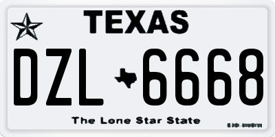 TX license plate DZL6668