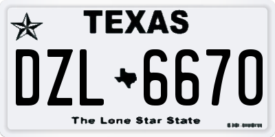 TX license plate DZL6670