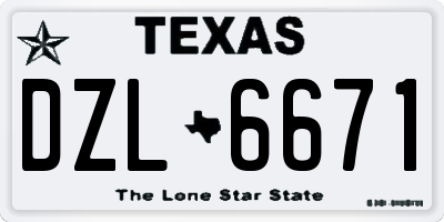 TX license plate DZL6671