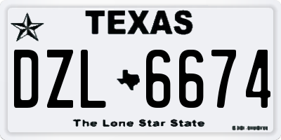 TX license plate DZL6674