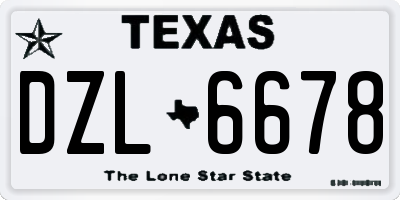TX license plate DZL6678