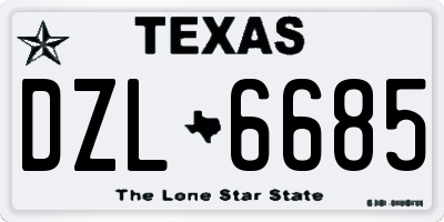 TX license plate DZL6685