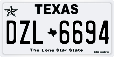 TX license plate DZL6694