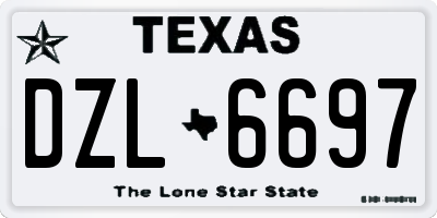 TX license plate DZL6697