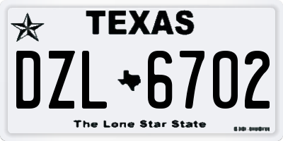 TX license plate DZL6702