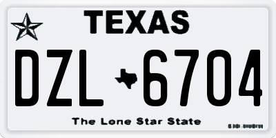 TX license plate DZL6704
