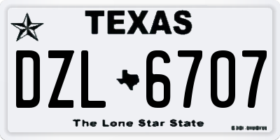 TX license plate DZL6707