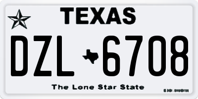 TX license plate DZL6708