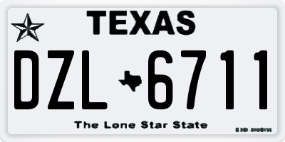 TX license plate DZL6711