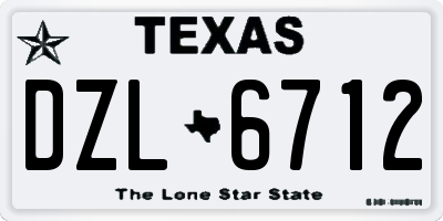 TX license plate DZL6712