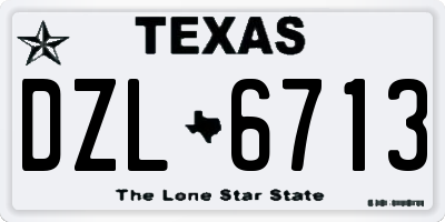 TX license plate DZL6713