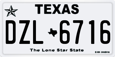 TX license plate DZL6716