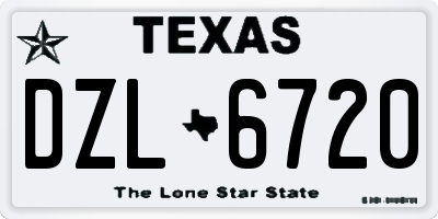 TX license plate DZL6720