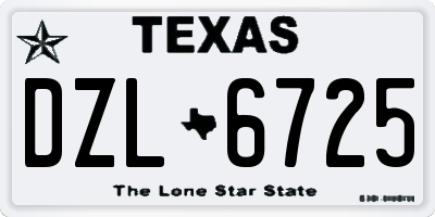 TX license plate DZL6725