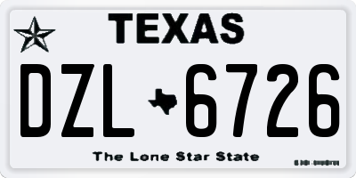 TX license plate DZL6726