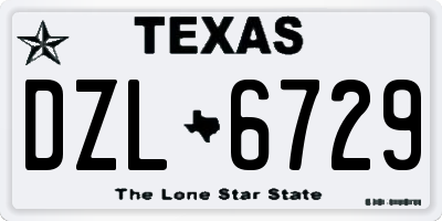 TX license plate DZL6729