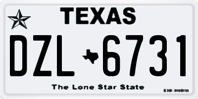 TX license plate DZL6731