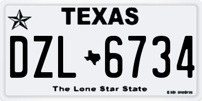 TX license plate DZL6734