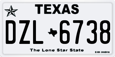 TX license plate DZL6738