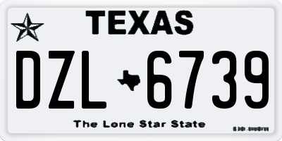 TX license plate DZL6739