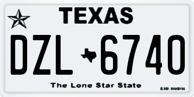 TX license plate DZL6740
