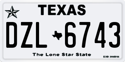 TX license plate DZL6743