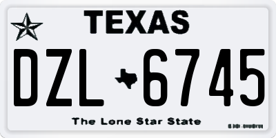 TX license plate DZL6745