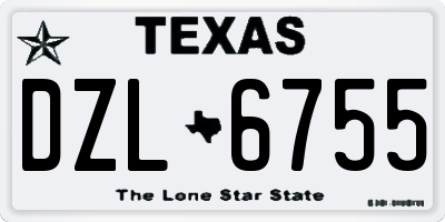 TX license plate DZL6755