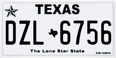 TX license plate DZL6756